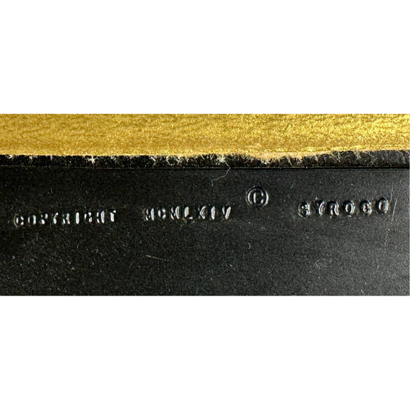 Vintage MCM 1964 Mirror Painted Plastic 22"x9" Flowers Fleur De Lis Motif - Picture 6 of 8